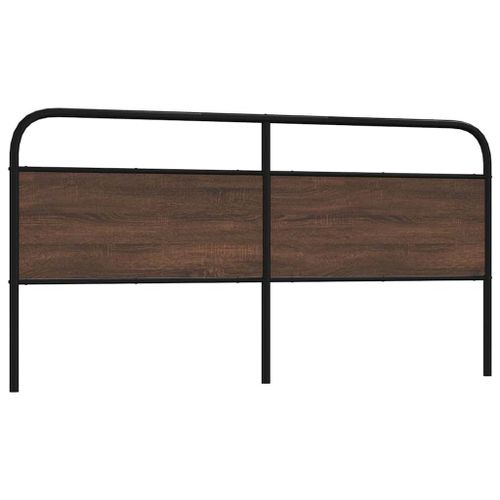 Vidaxl Tte De Lit Chne Marron 190 Cm Acier Et Bois D'ingnierie