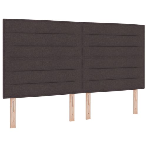 Vidaxl Tte De Lit Design Lignes Marron Fonc 180 Cm Tissu