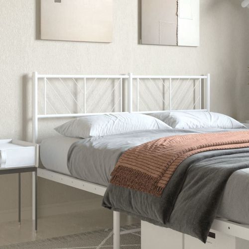 Vidaxl Tte De Lit Mtal Blanc 140 Cm