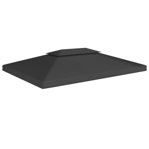 Vidaxl Toile De Toit De Belvdre 2 Niveaux 310 G/M 4x3 M Noir