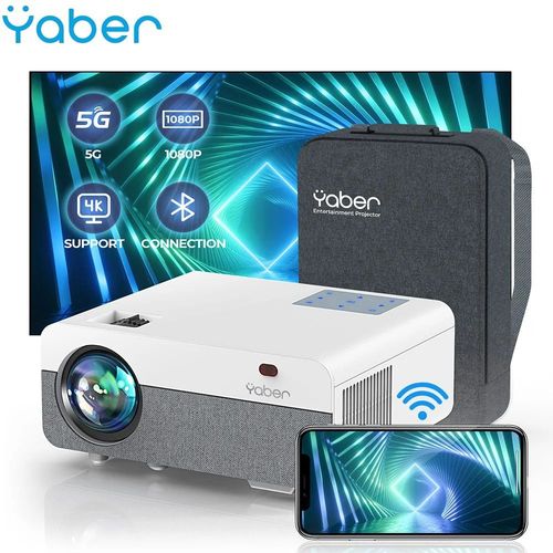 Vidoprojecteur 5G WiFi Bluetooth,YABER Pro Y9 9000L Full HD 1080P Projecteur 4K Support WiFi Bluetooth Correction 4D Zoom RtroPro