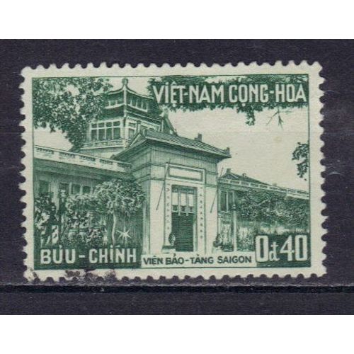 Vietnam Du Sud 1959 : Muse De Sagon - Timbre 40 C. Vert Fonc Oblitr