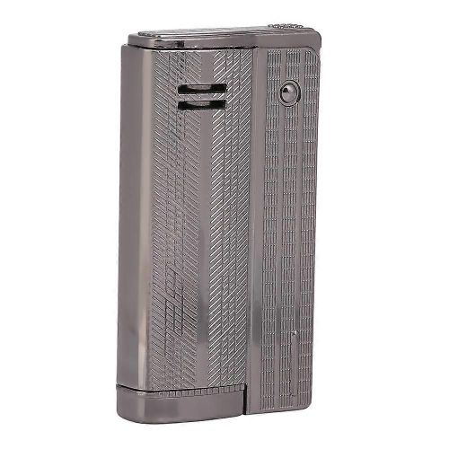 Vintage Oblate  La Mode Lger Portable En Mtal Briquet Utilisation Quotidienne (Noir)