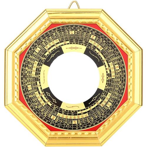 Vintage Potins Chinois Miroir Concave Feng Shui Miroir En Bois Miroir Traditionnel De Bon Augure Potins Feng Shui Convexebonne Chance (4 Pouces Convex)