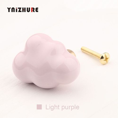 Violet Clair - Poignes De Meuble En Cramique Pour Chambre D'enfant, Boutons De Meuble, Nuage, Poigne En Laiton, Style Cratif, Pour Commode, Tiroir, Garde-Robe, Porte