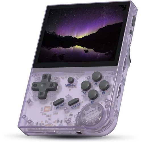 Violet - Console De Jeu Rtro Rg35xx, Cadeaux Pour Enfants, Compatible Avec Le Systme Linux, cran Ips 3.5 Pouces, Vido De Poche Portable