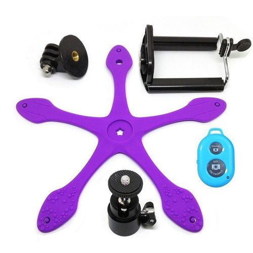 Violet - support de trpied Flexible + dclencheur pour iPhone 8, pour Gopro 7 6 5 yi 4k SJCAM Sj4000, accessoire de camra'action