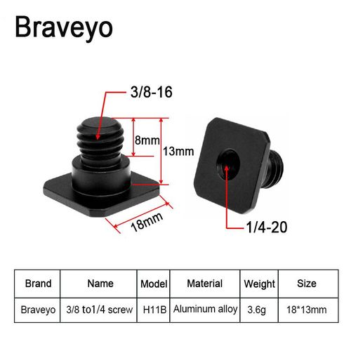 Vis  chaussure chaude ou froide pour appareil photo Dslr,1/4 3/8 pouces,vis de Base simple et Double couche,tte de trpied,accessoires de photographie,installation - Type H11B 1PC