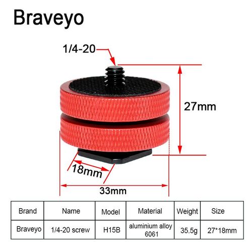 Vis  chaussure chaude ou froide pour appareil photo Dslr,1/4 3/8 pouces,vis de Base simple et Double couche,tte de trpied,accessoires de photographie,installation - Type H15B 1PC