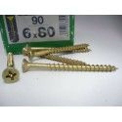 Vis Spax 6 X 80mm Boite 90 Vis Tte Fraise Zingu Pozidriv Filetage Partiel