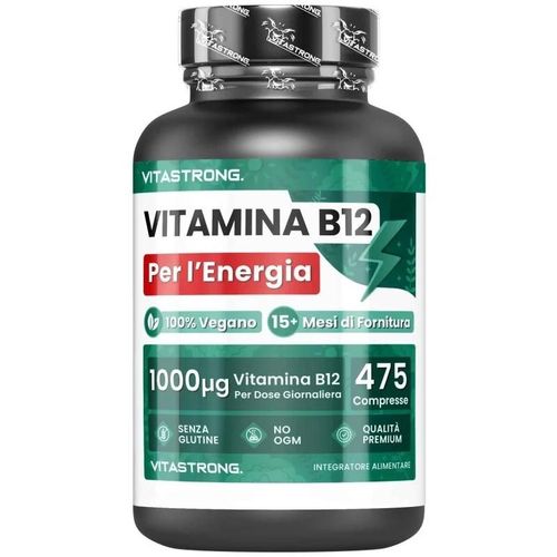 Vitastrong Vitamine B12 1000 Mcg, Vgtalien, 1 Comprim Par Jour. Vitamine B12 Pour L'nergie, La Fatigue Et Le Systme Immunitaire, 475 Comprims