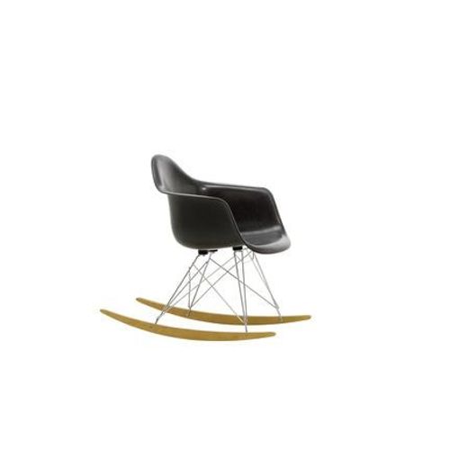 Vitra - Chaise Eames En Fibre De Verre Rar - Elephant Hide Grey - Chrome Brillant - rable Jaune - Gris