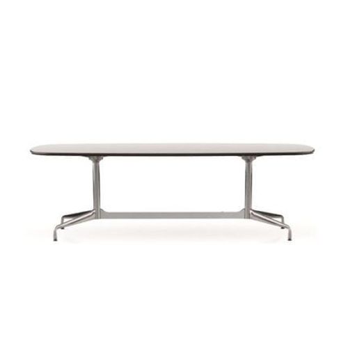 Vitra - Eames Segmented Table Dining Bootsform - Hpl Blanc, Bord En Plastique Noir (Utilisable   L'extRieur) - Chrome Brillant - 240 Cm  - Noir