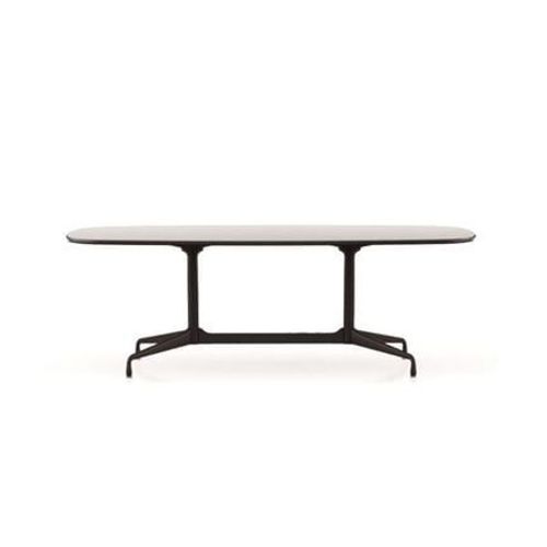 Vitra - Eames Segmented Table Dining Bootsform - Hpl Blanc, Bord En Plastique Noir (Utilisable   L'extRieur) - Noir Profond - 220 Cm  - Noir