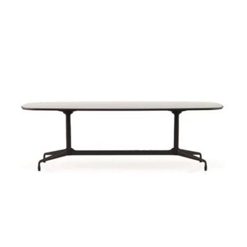 Vitra - Eames Segmented Table Dining Bootsform - Hpl Blanc, Bord En Plastique Noir (Utilisable  L'extrieur) - Noir Profond - 240 Cm - Noir