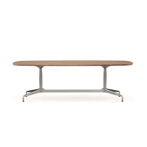 Vitra - Eames Segmented Table Dining Bootsform - Noyer AmRicain Massif, Huil - Chrome Brillant - 220 Cm  - Marron