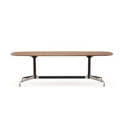 Vitra - Eames Segmented Table Dining Bootsform - Noyer AmRicain Massif, Huil - Stabilisateur Chrom, Colonne Revtu Par Poudrage Noir Basic - 220 Cm  - Marron