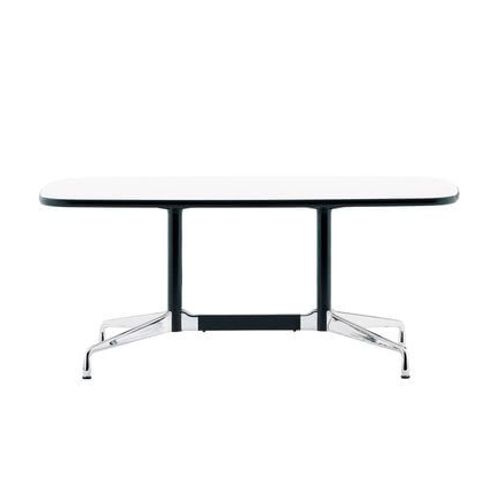 Vitra - Eames Segmented Table Meeting Bootsform - Hpl Blanc, Bord En Plastique Noir (Utilisable   L'extRieur) - Chrome Brillant - 200 X 115cm  - Blanc