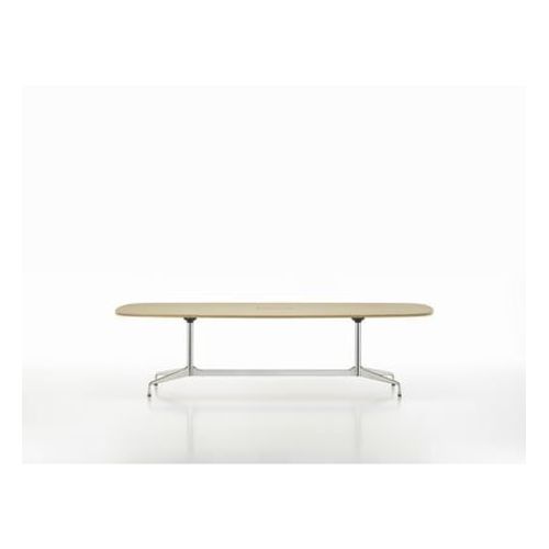 Vitra - Eames Segmented Table Meeting Bootsform - Hpl Blanc, Bord En Plastique Noir (Utilisable   L'extRieur) - Chrome Brillant - 280 X 130cm  - Blanc
