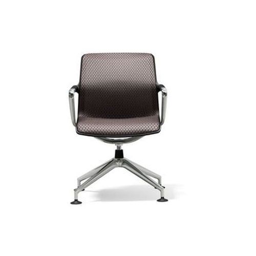 Vitra - Unix Chair - PiTement Quatre Branches - Diamond Mesh Mauve Gris  - Gris