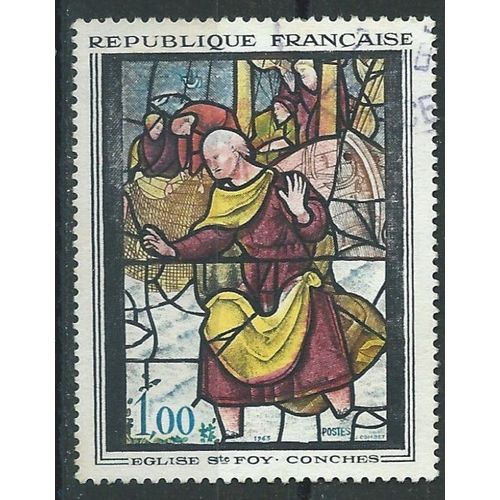 Vitrail De L'glise Sainte Foy  Conches 1963 N 1377 Oblitr