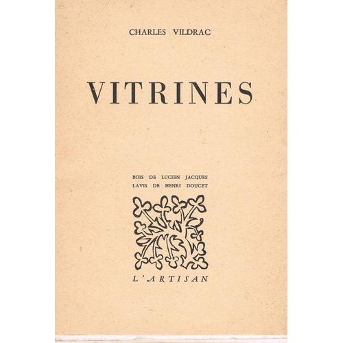 Vitrines   de Charles Vildrac  Format Tirage de tte 