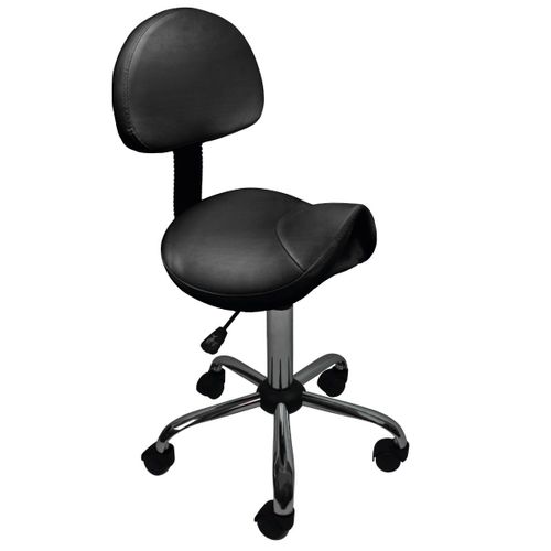 Vivezen - Tabouret Ergonomique  Roulettes Avec Dossier Rglable En Hauteur De 55  68 Cm Et Pivotable  360 - Noir