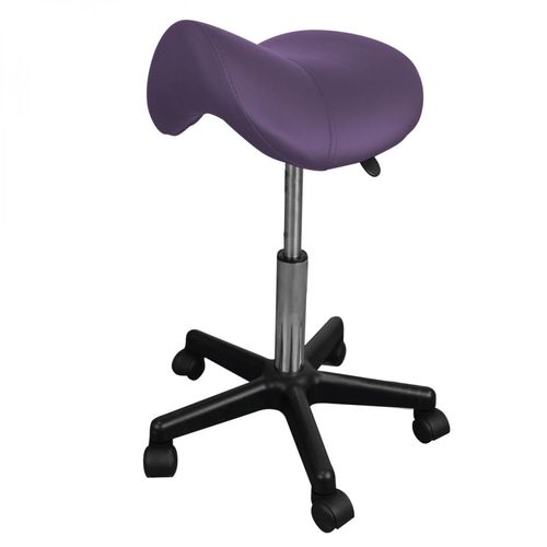 Vivezen - Tabouret Ergonomique, Selle De Cheval  Roulettes Rglable En Hauteur De 49.5  68 Cm Et Pivotable  360 - Violet