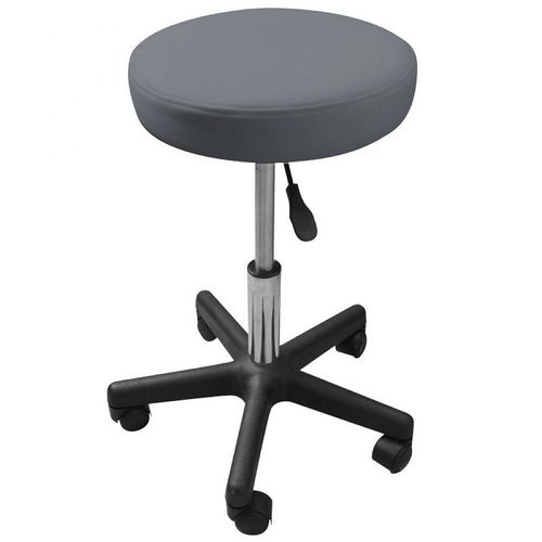 Vivezen - Tabouret Rond  Roulettes Rglable En Hauteur De 43.5  60.5 Cm Et Pivotable  360 - Gris