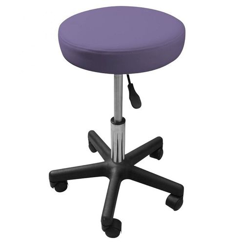Vivezen - Tabouret Rond  Roulettes Rglable En Hauteur De 43.5  60.5 Cm Et Pivotable  360 - Violet