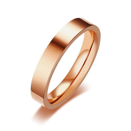 Vnox-Bague Classique Unisexe En Acier Inoxydable De 4mm, Alliance Simple Pour Femmes Et Hommes, Bijoux En Forme De Chemine, Or Rose, Bande De Mariage Pour Documents