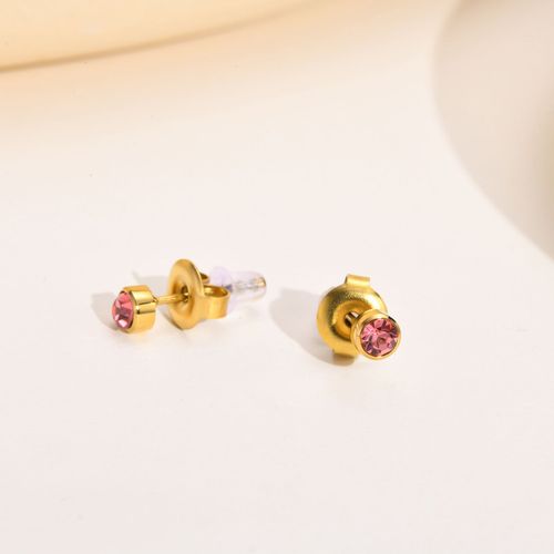 Vnox-Boucles D'oreilles En Acier Inoxydable Pour Femmes Et Filles, 12 Pierres De Naissance, Clou D'oreille Cz, Piercing Au Cartilage, Bijoux De Document En Or, Nouvelle Mode