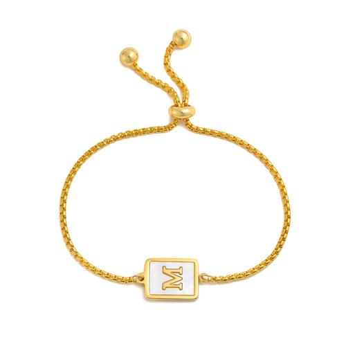 Vnox  Bracelets Initiales Pour Femmes, Bracelets  Chane Ajustable En Acier Inoxydable De Couleur Or, 26 Lettres De L'alphabet, A-Z