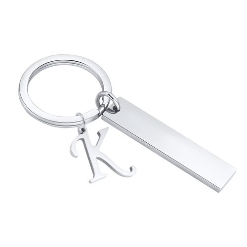 Vnox Initial Keychain, Free Customiser Acier Inoxydable Bar Key Jo, A-Z Lettres Charme Pendentif Keyring, Meaningcomparator Cadeau