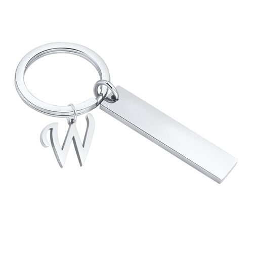 Vnox Initial Keychain, Free Customiser Acier Inoxydable Bar Key Jo, A-Z Lettres Charme Pendentif Keyring, Meaningcomparator Cadeau