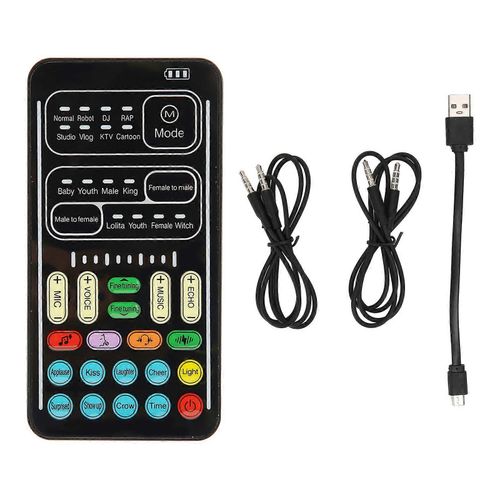 Voice Changer PC 450mah 5V Multifunctional Portable Sound Changer Mini Sound Card for Mobile Phone Computer Game Devices I9 English Edition