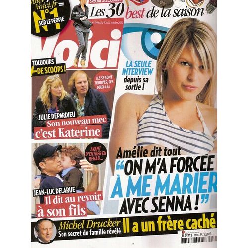 Voici  N 001196 : Amlie (Secret Story 4) (Interview) Julie Depardieu & Philippe Katerine, Jean-Luc Delarue, Maitre Gilbert Collard (Interview) Gerard Depardieu, Bertrand Cantat (Noir Desir)