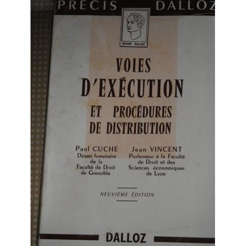 Voies D'excution Et Procdures De Distribution   de Paul CUCHE