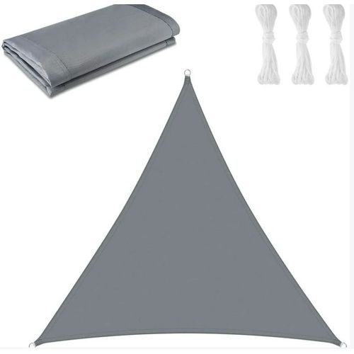 Voile D'ombrage Triangulaire 3 X 3 X 3 M - Toile D'ombrage ProtGE Contre Les Uv Pour ExtRieur, Terrasses, Jardins - Gris