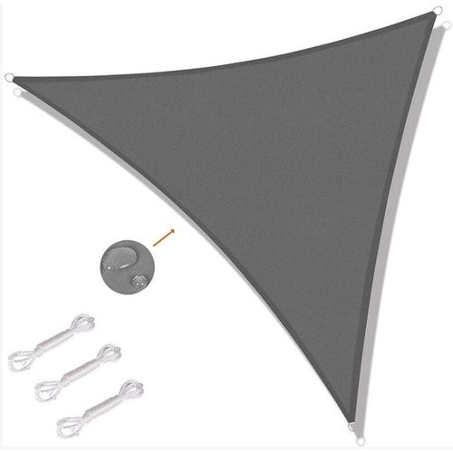 Voile D'ombrage Triangulaire 4 X 4 X 4 M - Toile D'ombrage ProtGE Contre Les Uv Pour ExtRieur, Terrasses, Jardins - Gris