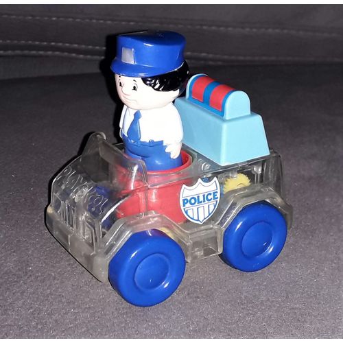 Voiture De Police Avec Personnage Push And Go Playskool Vintage 1988