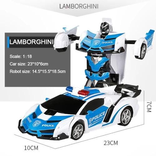 Voiture de police - Transformateur 2 en 1 RC, Robot de Transformation de conduite de voiture, Modles de voitures tlcommandes, Jouet de combat RC, Cadeau de nouvel an