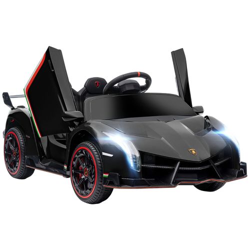 Voiture lectrique Enfant Licence Lamborghini Veneno V. Max. 7 Km/H Tlcommande Ouverture Portes Mp3 Usb Effets Sonores Lumineux Noir
