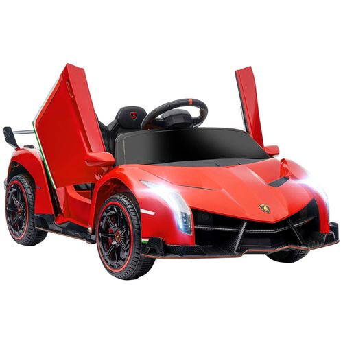 Voiture lectrique Enfant Licence Lamborghini Veneno V. Max. 7 Km/H Tlcommande Ouverture Portes Mp3 Usb Effets Sonores Lumineux Rouge