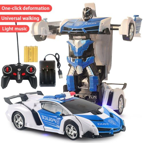 Voiture Robot De Transformation 2 En 1 24cm, 1:18 Rc, Voiture De Sport, Vhicule De Conduite, Dformation  Une Touche, Tlcommande, Jouet Pour Garons