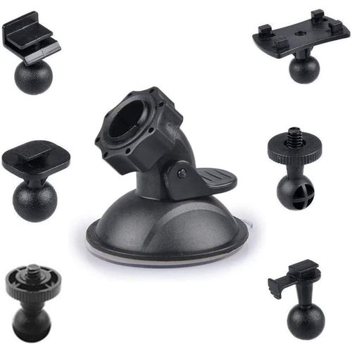 Voiture Support Camra Embarque, Support de Fixation  Ventouse 5 Types Adapter  360 Degrs Angle, Support de Tableau de Bord, pour La Conduite de Camscope GPS