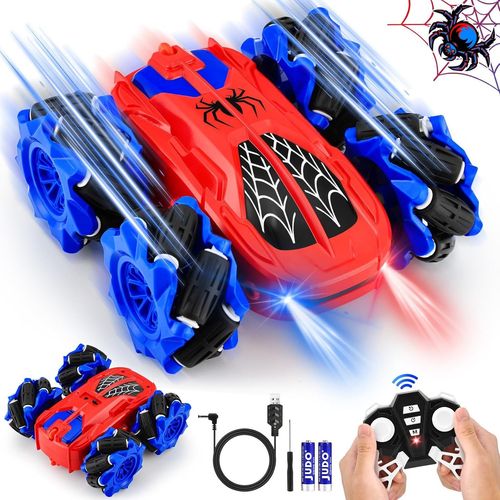 Voiture Telecommand Enfant Jouet Garcon 4-7 Ans,360Rotation Stunt RC Car avec LumiRes,2.4GHz 4WD Rechargeable Voiture Enfant Cadeau NoL Anniversaire Garcon 5 6 7 8 9 10 Ans (Rouge).[E1287]