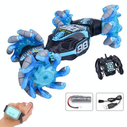 Voiture Tlcommande 4WD Drift Stunt Avec Lumires Et Musique Bleu YONIS