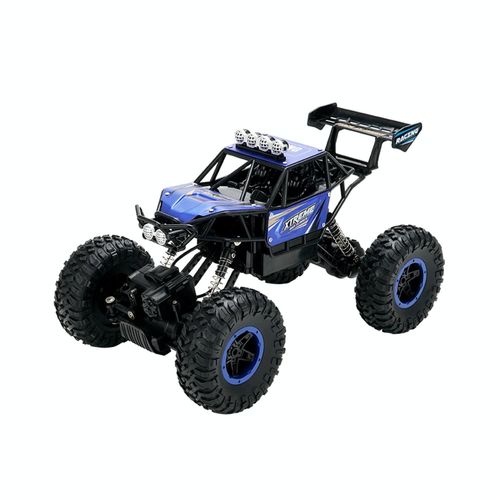 Voiture Tlcommande 4WD Tout-Terrain Avec Lumires LED Et Cadre En Alliage Bleu YONIS