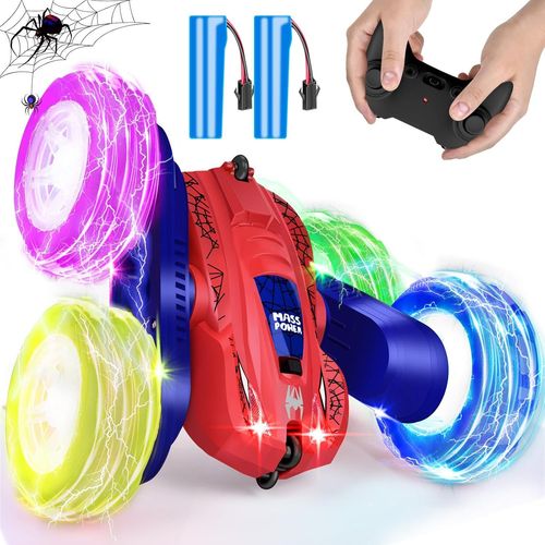 Voiture Tlcommande,Cascades Voiture Enfant Electrique avec Une Rotation de 360,4WD Voiture Enfant Electrique avec 2 Piles Rechargeables,Lumire LED Convient aux Enfants de 3  9 Ans